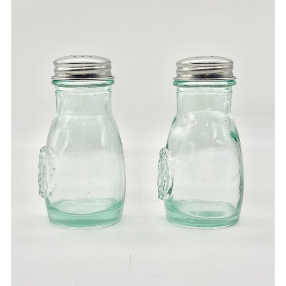 Vidrios San Miguel 100% Recycled Authentic Glass Salt Pepper Shakers Green 4 Oz - Picture 2 of 10